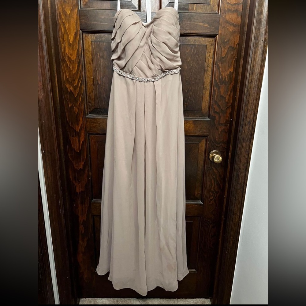 Taupe Azazie Bridesmaid Dress (Strapless)